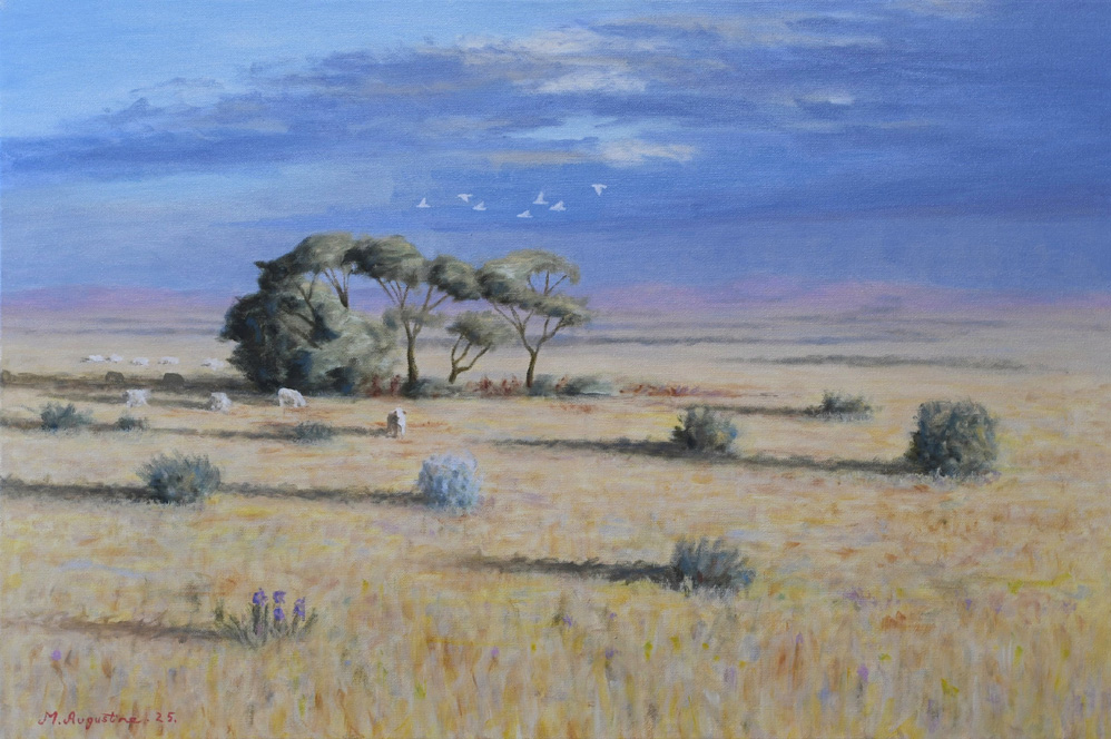 Sunsrise on the plains 51x78cm $900